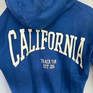 Boohoo Womens Cobalt Blue California Track Hoodie Sweatshirt Size XS